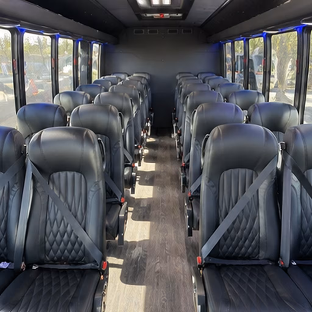 Beaumont Airport Shuttle & Transportation party bus interior
