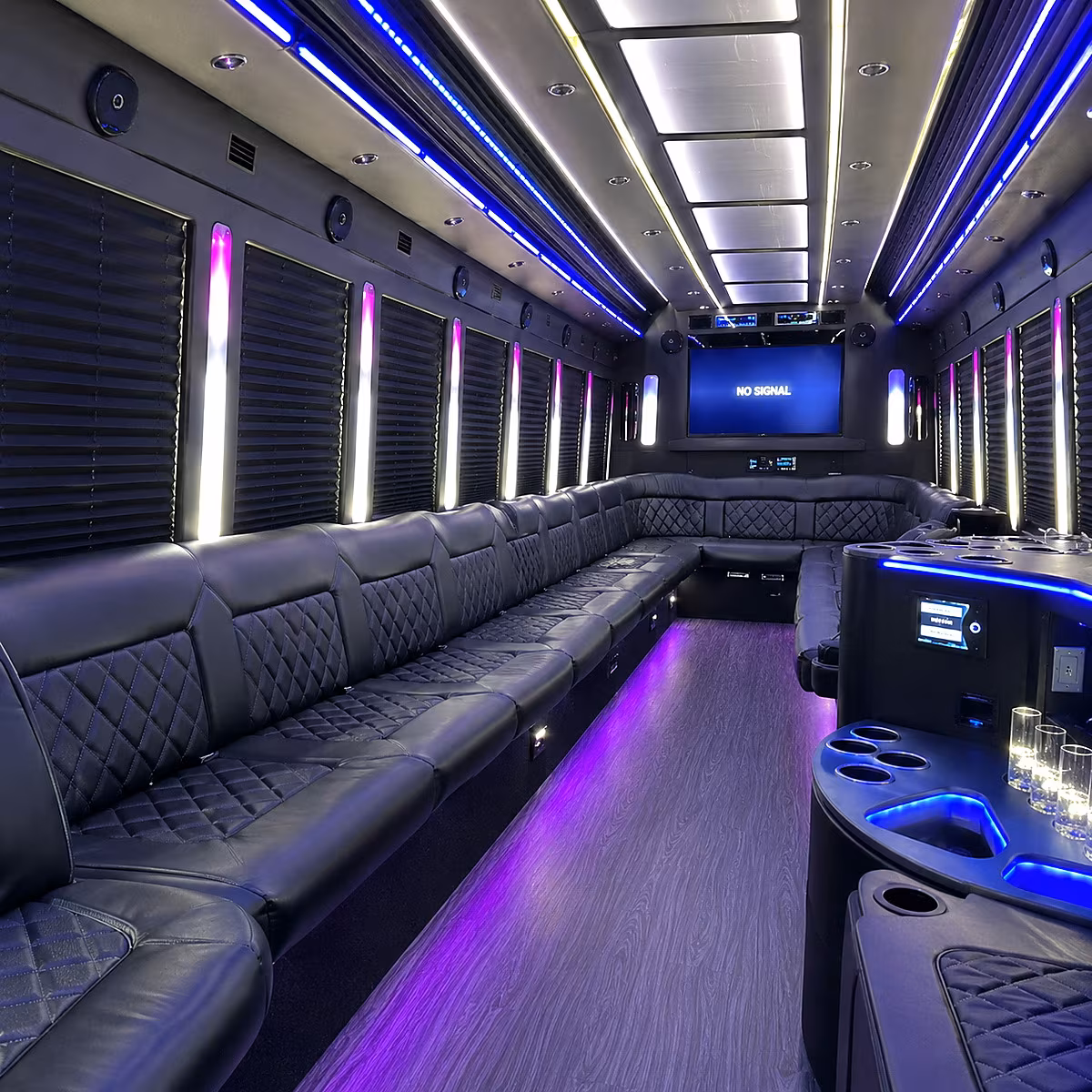 Beaumont Birthday, Sweet 16, & Quinceañera Transportation party bus interior