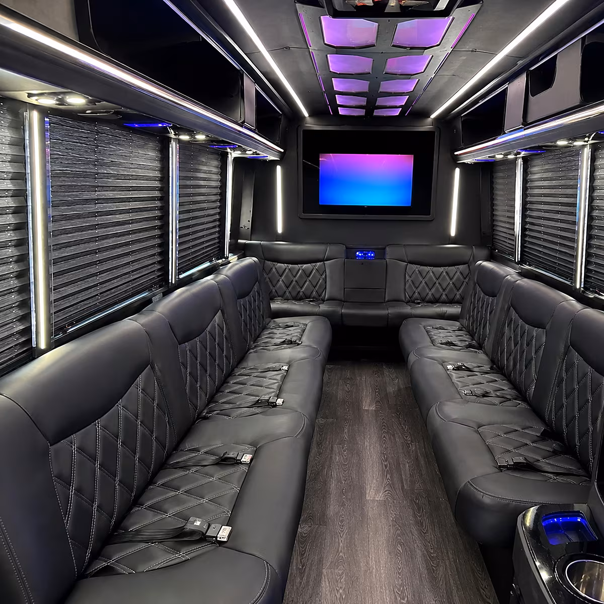 Beaumont Birthday, Sweet 16, & Quinceañera Transportation party bus interior