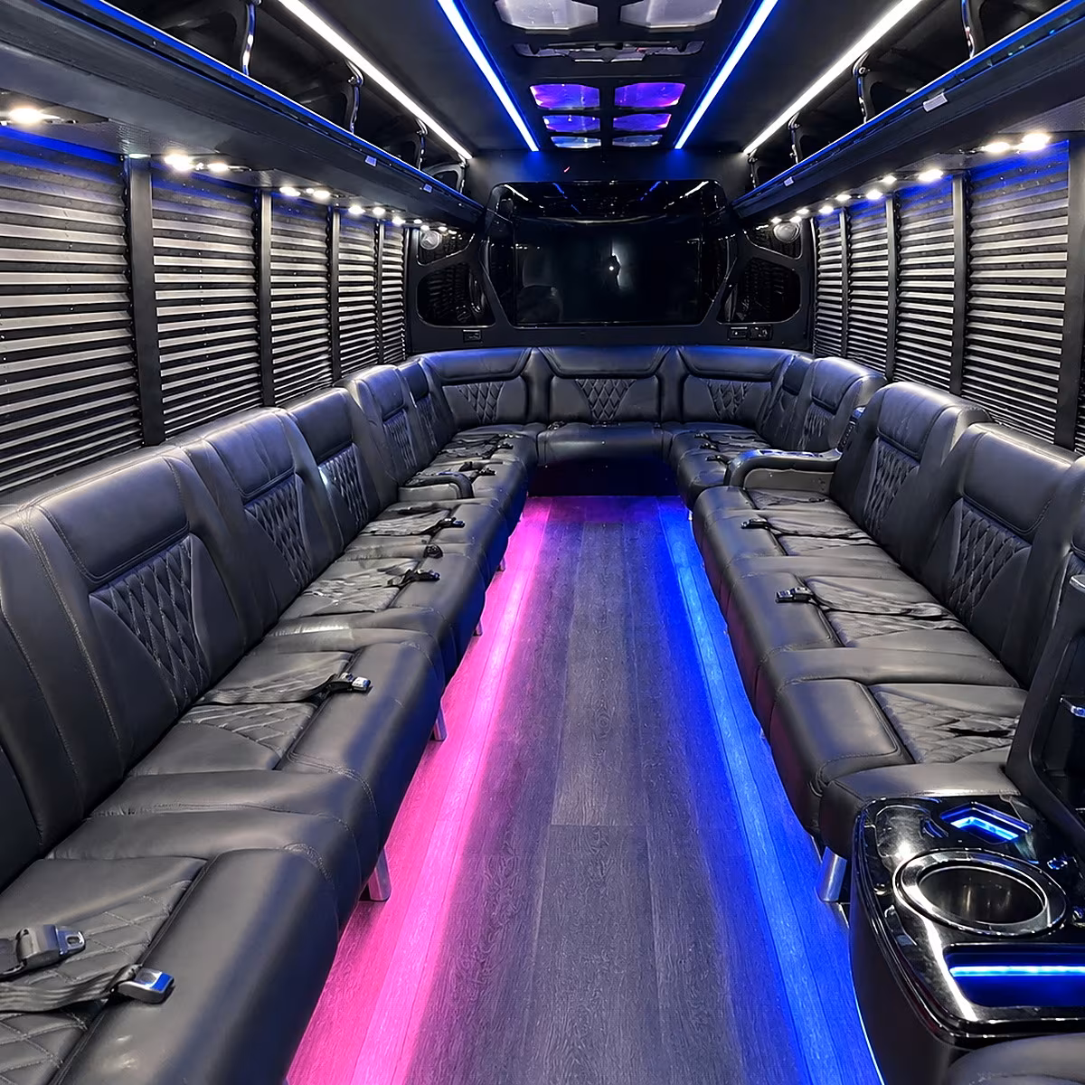 Beaumont Private Event Transportation party bus interior