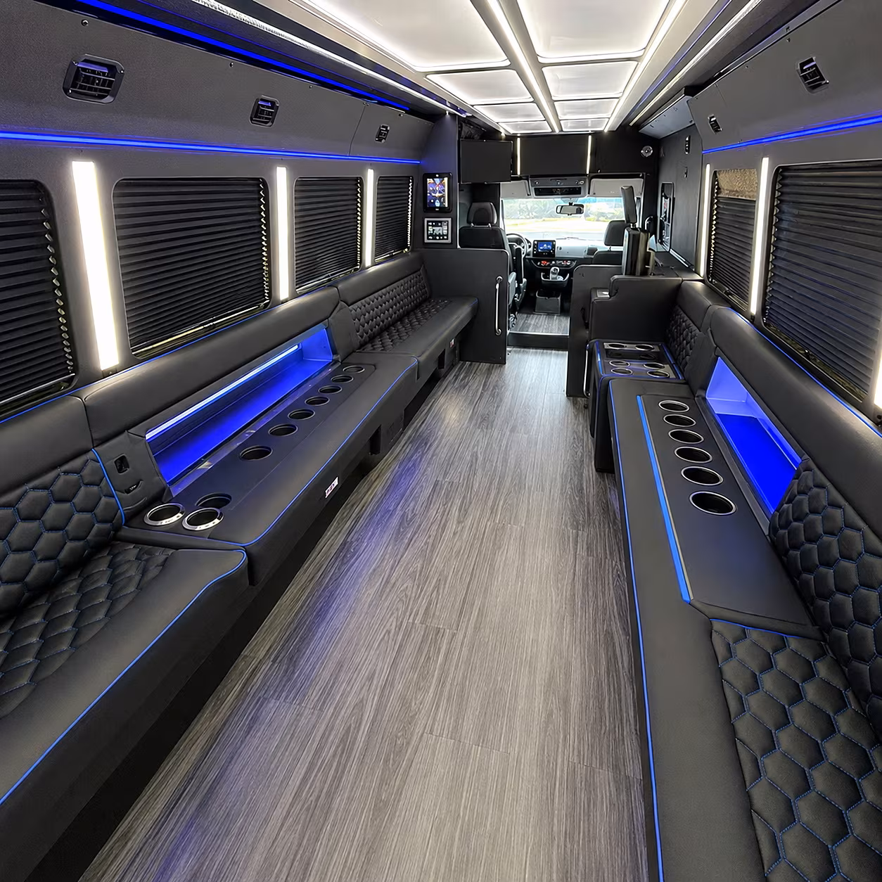 Beaumont Prom & Homecoming Transportation party bus interior