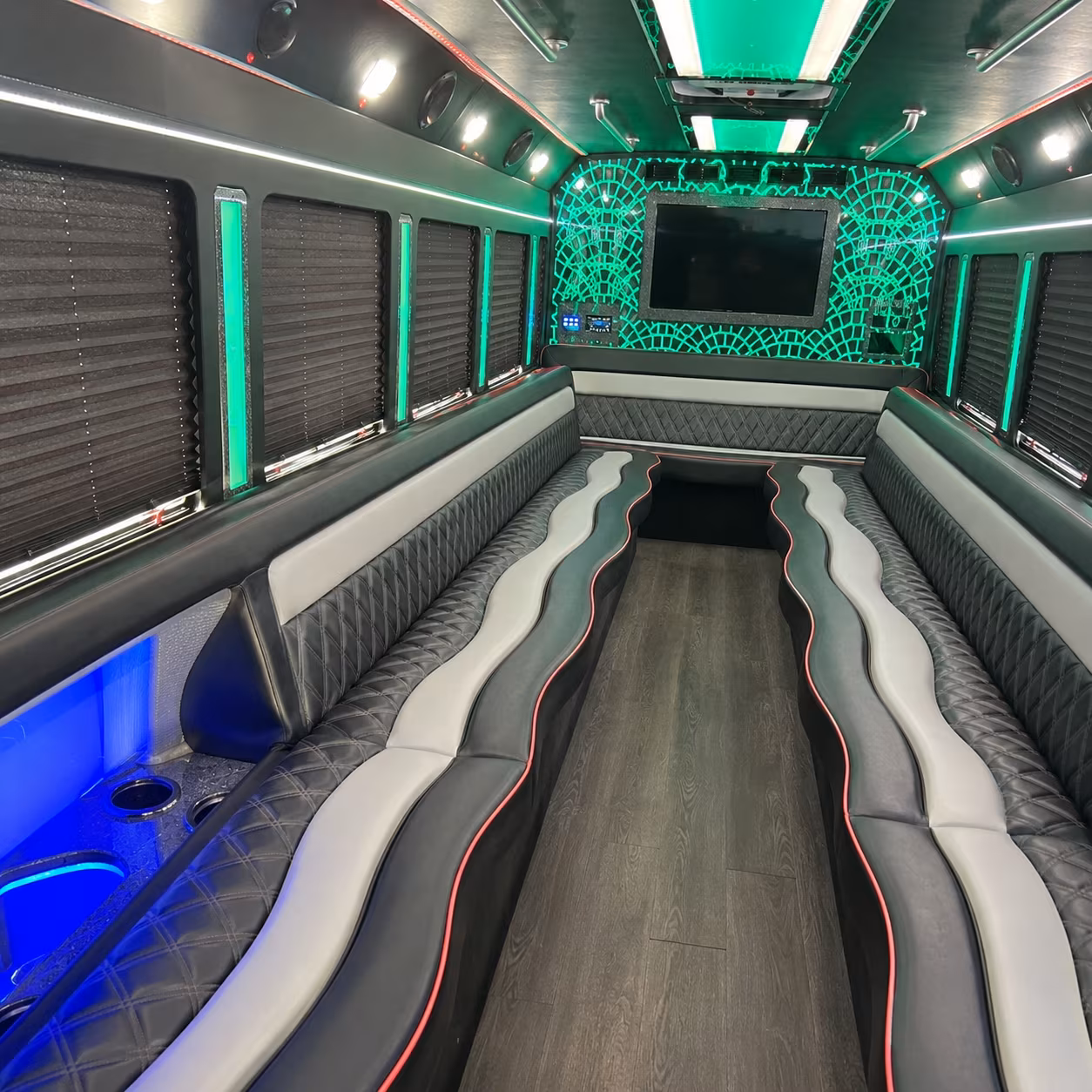 Beaumont Prom & Homecoming Transportation party bus interior