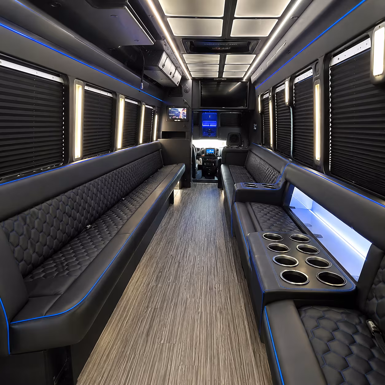 Beaumont Sporting Event Transportation party bus interior