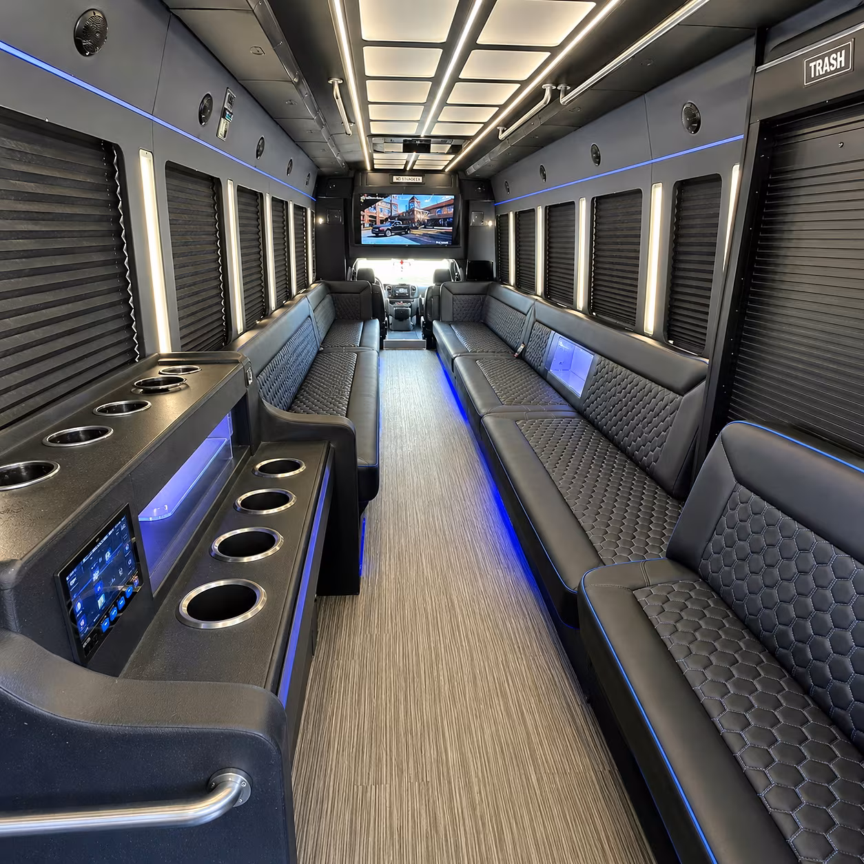 Beaumont Winery Tour & Pub Crawl Transportation party bus interior