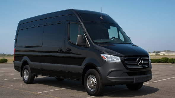 Exterior of Charter Bus Company League City's 14 Passenger Sprinter Limousine in League City