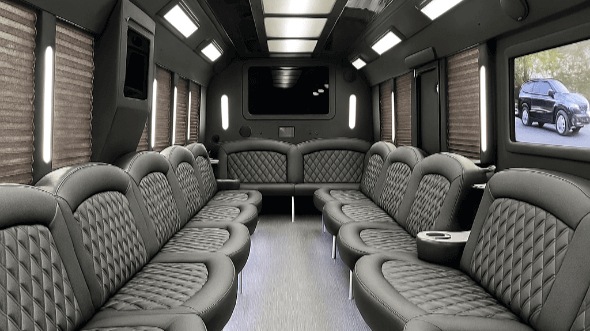 Interior of Charter Bus Company Sugar Land's 20 Passenger Party Bus in Sugar Land