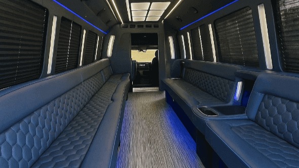 Interior of Beaumont Party Bus Company's 25 Passenger Party Bus in Beaumont