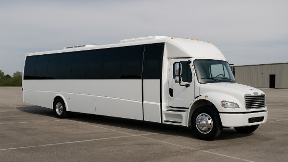 Exterior of Charter Bus Company Sugar Land's 25 Passenger Party Bus in Sugar Land