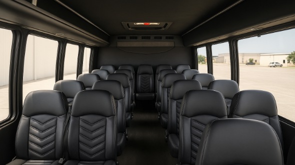 Interior of Charter Bus Company Beaumont's 28 Passenger Minibus in Beaumont