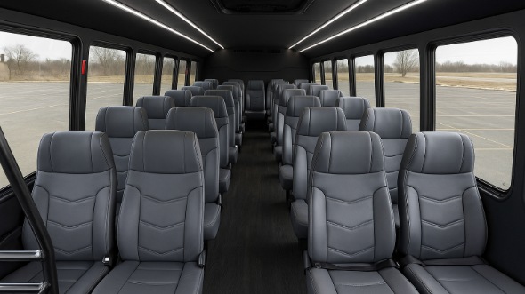 Interior of Charter Bus Company Beaumont's 30 Passenger Minibus in Beaumont