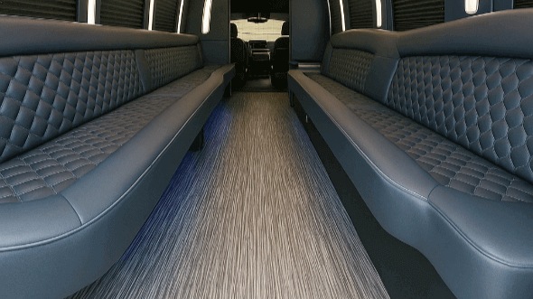 Interior of Charter Bus Company Houston's 30 Passenger Party Bus in Houston