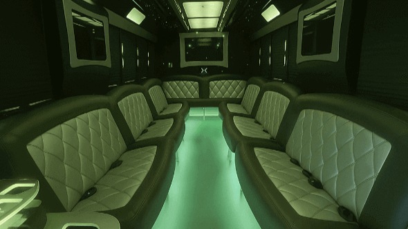 Interior of Charter Bus Company Port Arthur's 30 Passenger Party Bus in Port Arthur