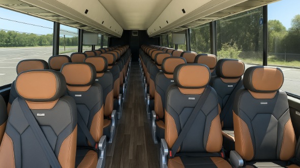 Interior of Charter Bus Company Beaumont's 46 Passenger Charter Bus in Beaumont