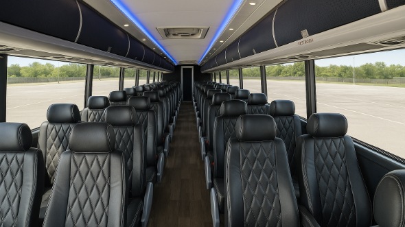 Interior of Charter Bus Company Beaumont's 47 Passenger Charter Bus in Beaumont