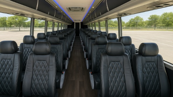 Interior of Charter Bus Company Beaumont's 48 Passenger Charter Bus in Beaumont