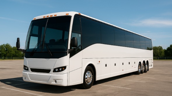 Exterior of Charter Bus Company College Station's 50 Passenger Party Bus in College Station