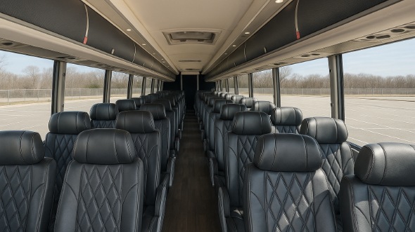 Interior of Charter Bus Company Beaumont's 51 Passenger Charter Bus in Beaumont