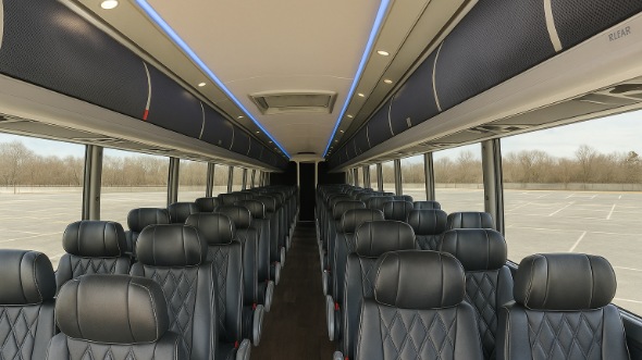 Interior of Charter Bus Company Beaumont's 55 Passenger Charter Bus in Beaumont