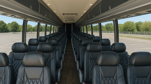 Interior of Charter Bus Company Beaumont's ADA Charter Bus in Beaumont