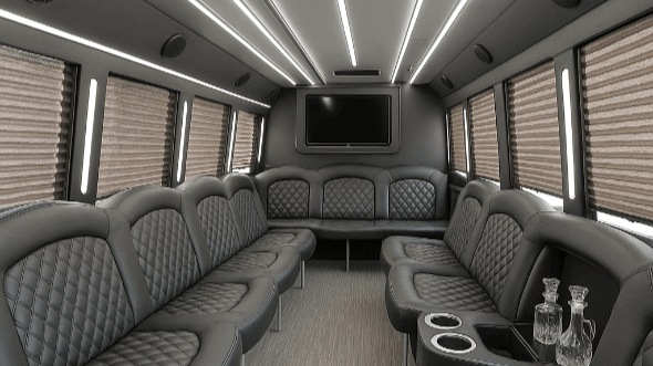 beaumont 30 passenger party bus interior